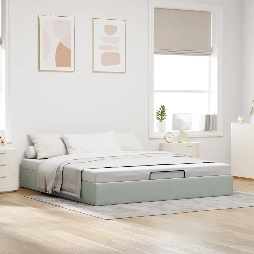 Letto matrimoniale | Letto per adulti | Struttura Letto Pouf senza Materasso 160x200 cm in Velluto