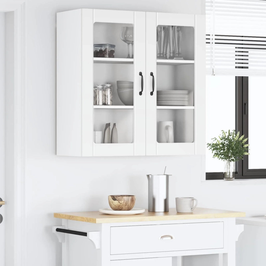 Mobile in vetro da parete LUCCA Bianco 80 x 31 x 80 cm 885065