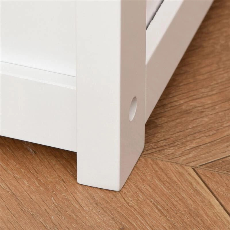 CASSAPANCA PER BAMBINI 2 IN 1 IN LEGNO 60X30X50CM BIANCO E LEGNO NATURALE