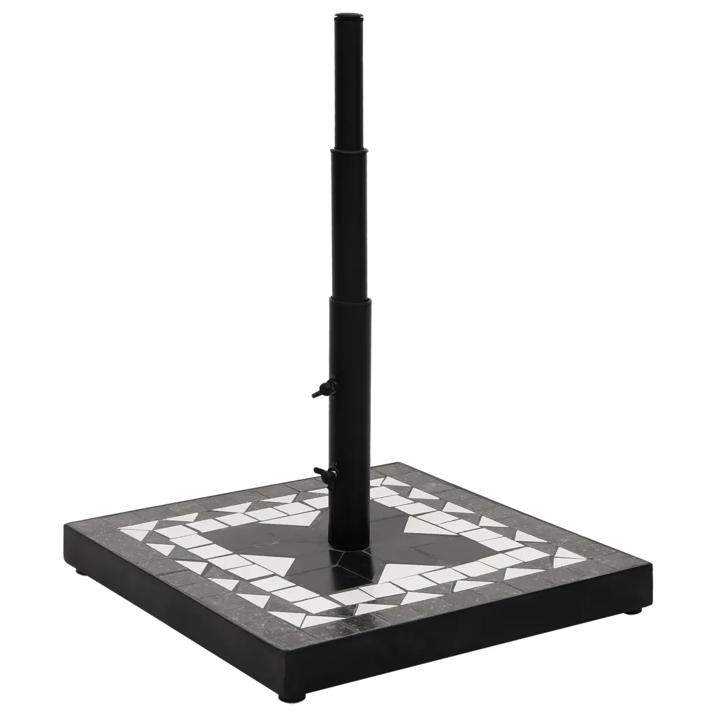 Base per Ombrellone Nero e Bianco Quadrata 12 kg 362224