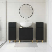 Set di armadietti da bagno in 3 pezzi ARNHEM Nero 3418009