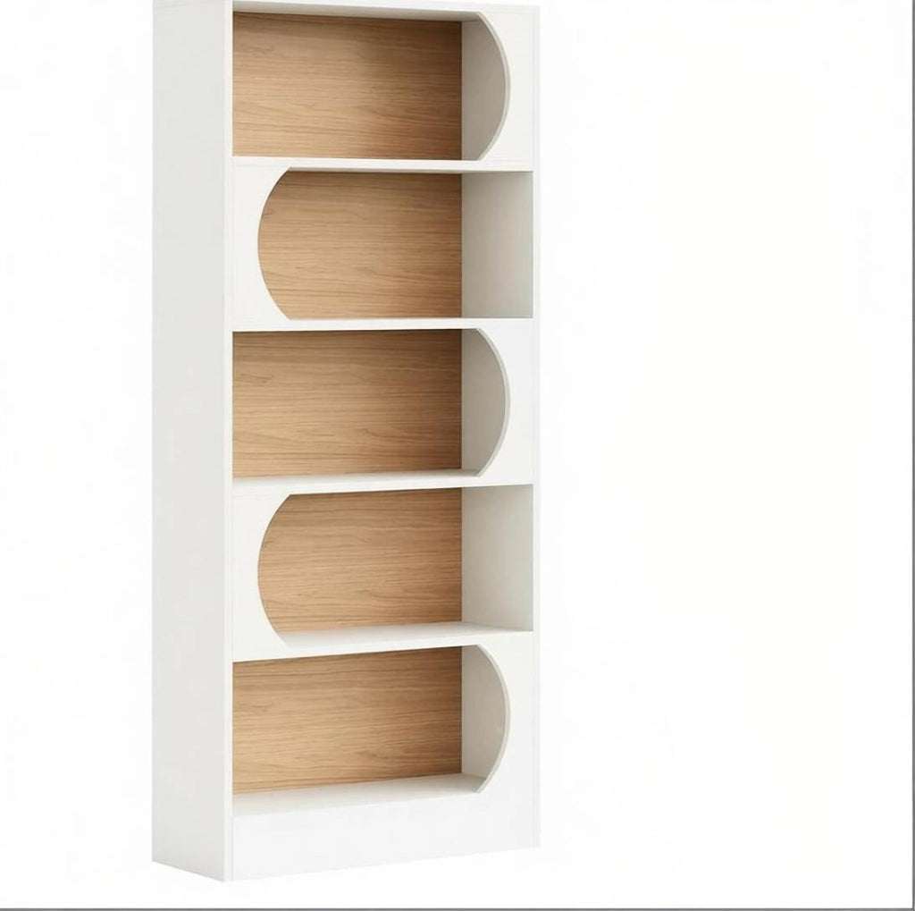 Libreria autoportante a 5 ripiani in MDF bianco