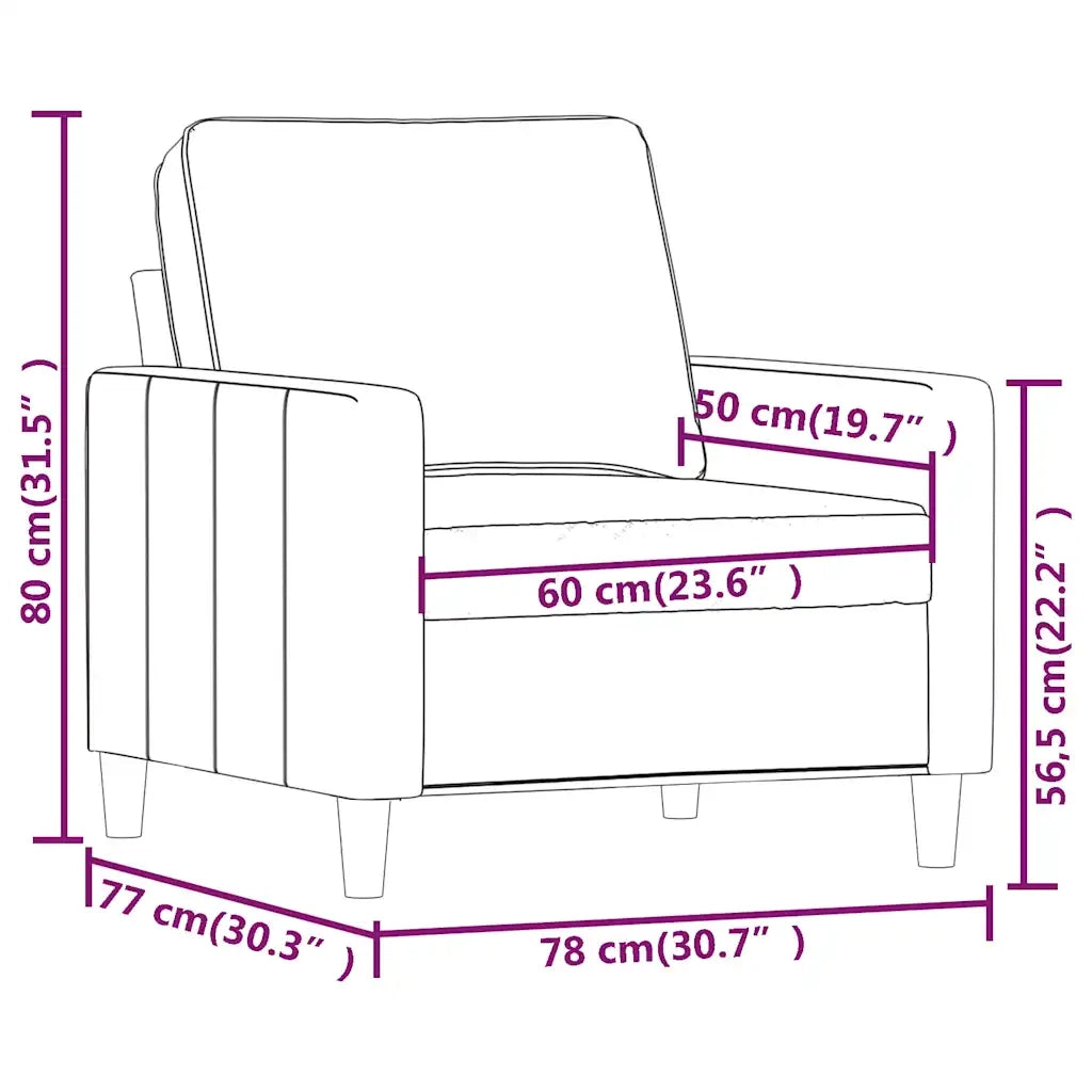 Poltrona-Divano Sedia Giallo 60 cm Velluto 457332
