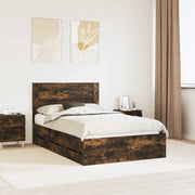 Struttura del letto con cassetto-Giroletto con contenitore-Rete del Letto Rovere fum¨¦ 120 x 200 cm 861730