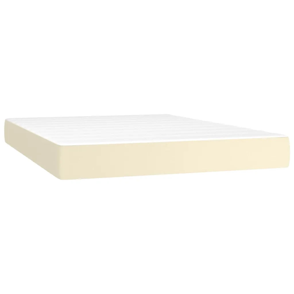 Materasso a Molle Insacchettate Rigidità Media Crema 140x200x20 cm in Similpelle 347804