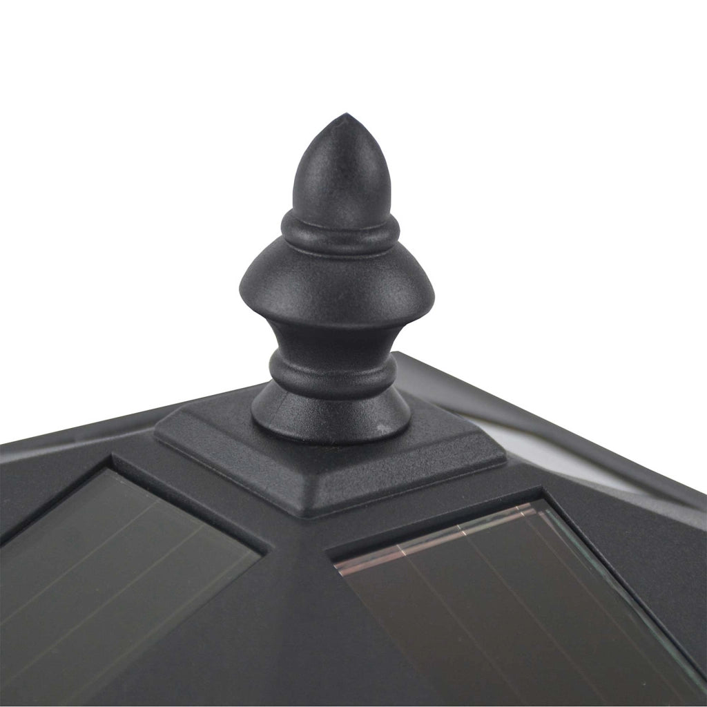 Lanterna solare da giardino con LED e sensore crepuscolare plastica nera IP44 30 lumen 15 × 15 × 120 cm