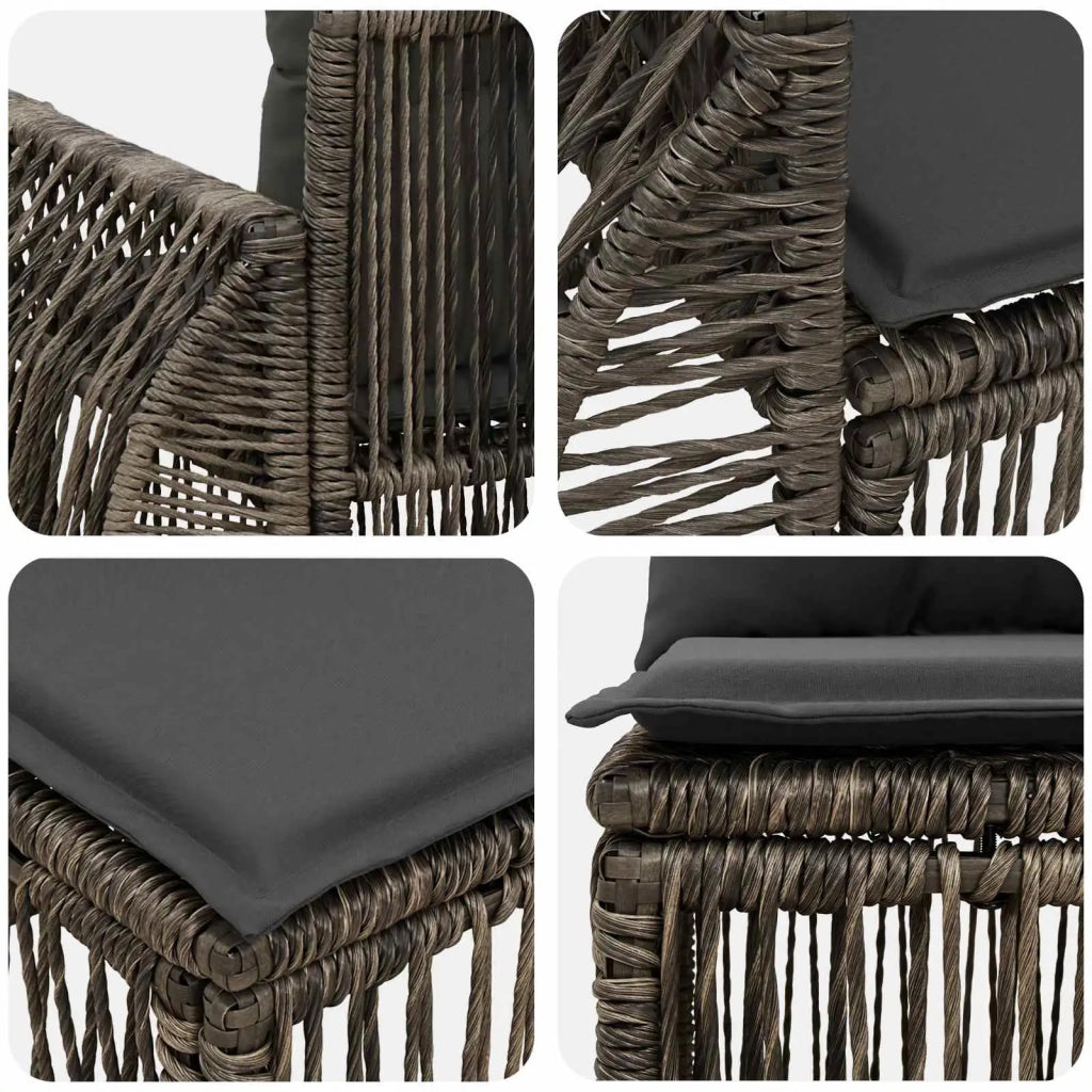 Set Divano da Giardino 9 pz Grigio e Grigio Scuro polyrattan 3435533