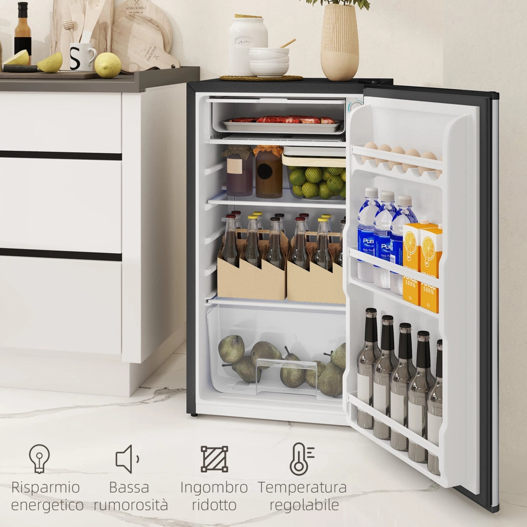 Frigorifero Piccolo da 91L Cella Freezer Superiore Argento