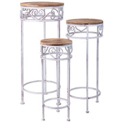 Supporto vasi set 3 pezzi grigio 30x30x71h cm