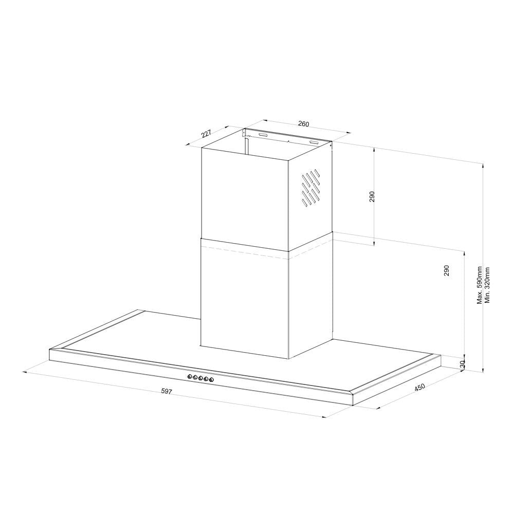 Cappa da parete acciaio inox Embla60 Samet