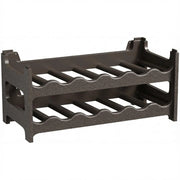 CookandSupply x TheWV Cantinetta Vino in Plastica Modulare Impilabile, Portabottiglie Effetto Pelle Martellata, 6 Bottiglie per Modulo, Scaffale Portavino Salvaspazio - Marrone Corten, 12