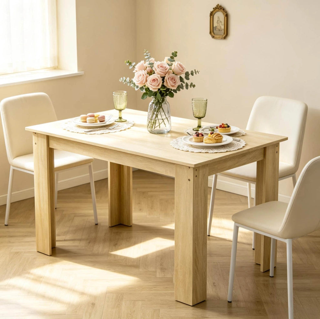 Tavolo da pranzo 120x69x75 cm in truciolato rovere, stabile per sala da pranzo -