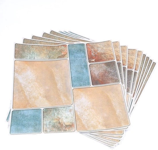 Sticker per Parete Acqua-Resistente - Tegli Decorativi 30x30 cm - Rimovibili - PVC - Decorazione Camera da Pranzo/Cucina/Bagno - Facile da Applicare