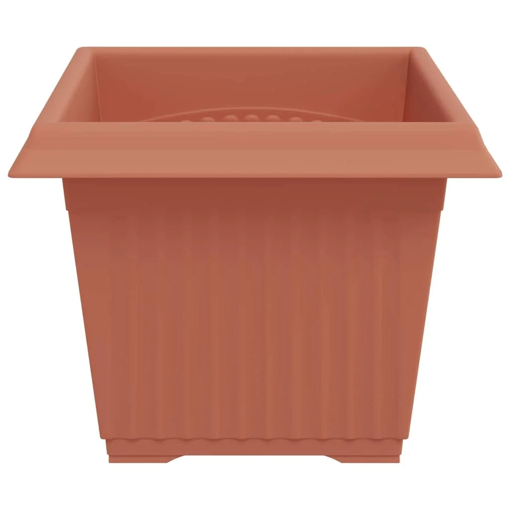 Set di 6 vasi da fiori quadrati moderni 43 x 43 x 33,5 cm per interno ed esterno in plastica rosso mattone 02_0059361