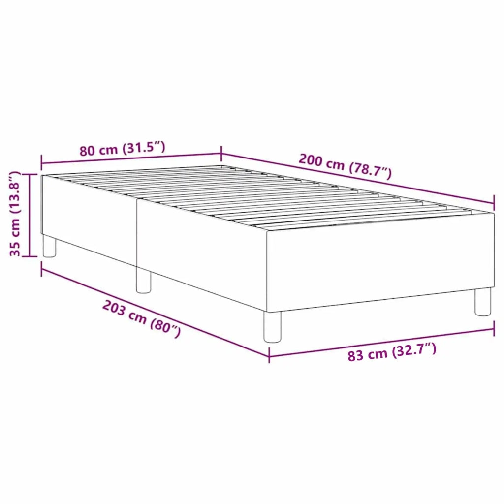Struttura letto piattaforma-Giroletto-Rete del Letto Grigio chiaro 80 x 200 cm