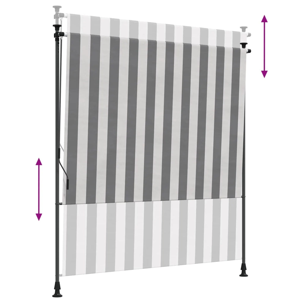 Tenda a rullo | Tenda avvolgibile Esterna Antracite e Bianco 120 x 270 cm