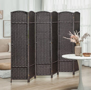 Paravento pieghevole marrone in legno e PP, 240 x 170 cm