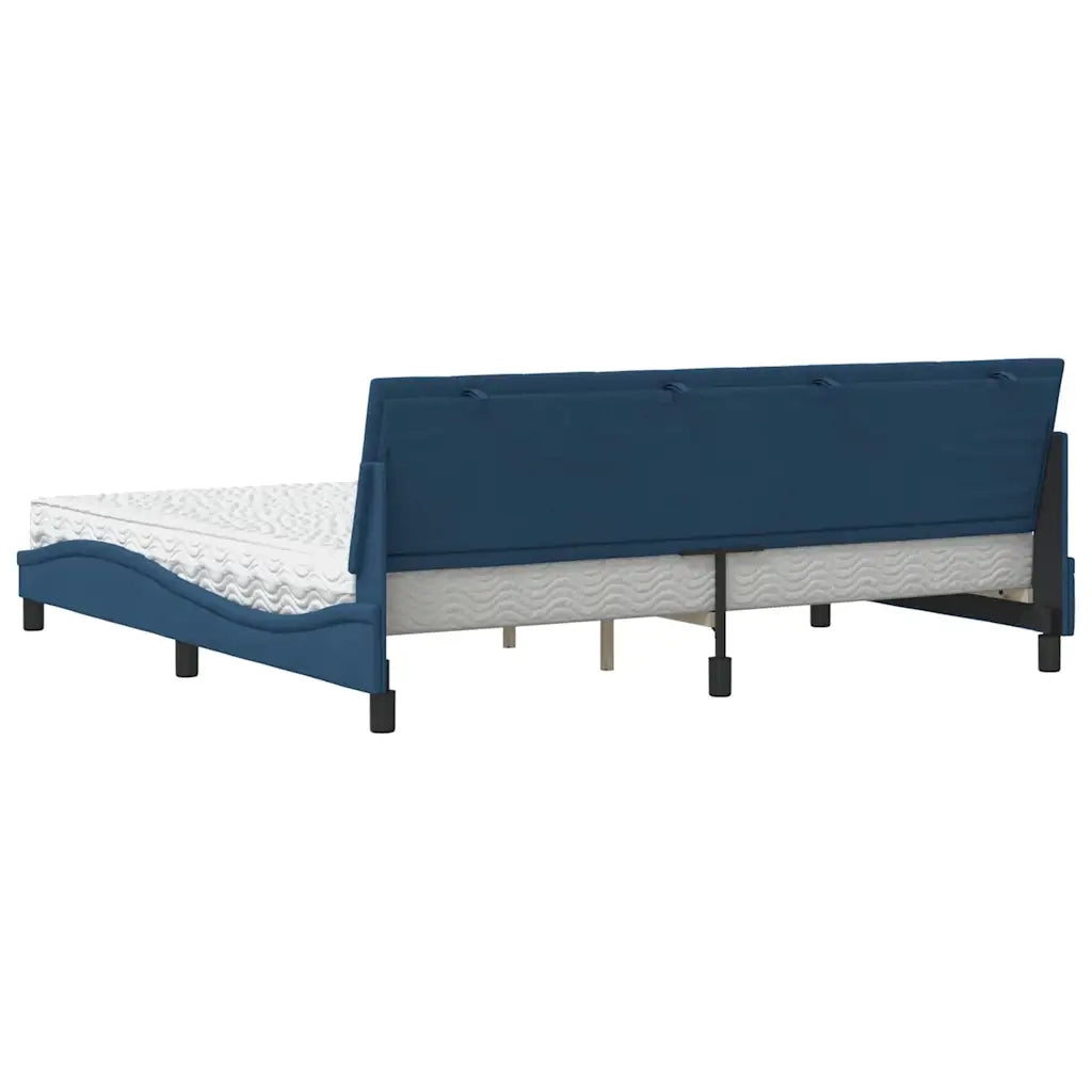 Letto con Materasso Hanko Blu 200x200 cm in Tessuto