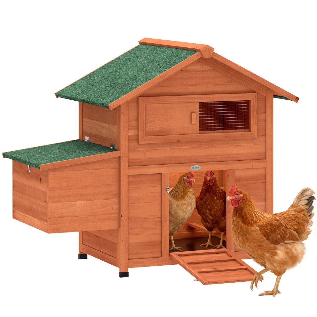 Pollaio da Giardino in Legno con Nido e Tetto Impermeabile ¨C Xylo ¨C 113,5x67,5x95,5 cm