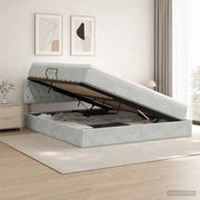 Letto con contenitore LED e materasso Grigio Chiaro 3459192