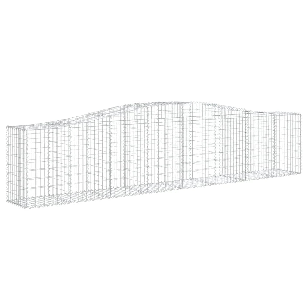 Set di 9 gabbioni ad arco per recinzione gabbia o muro di contenimento 400 x 50 x 80/100 cm ferro zincato argento 02_0041324
