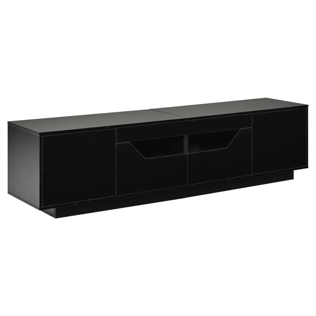 Mobile TV con LED e cassetti ¨C Minimal ¨C Nero lucido 180x40x45