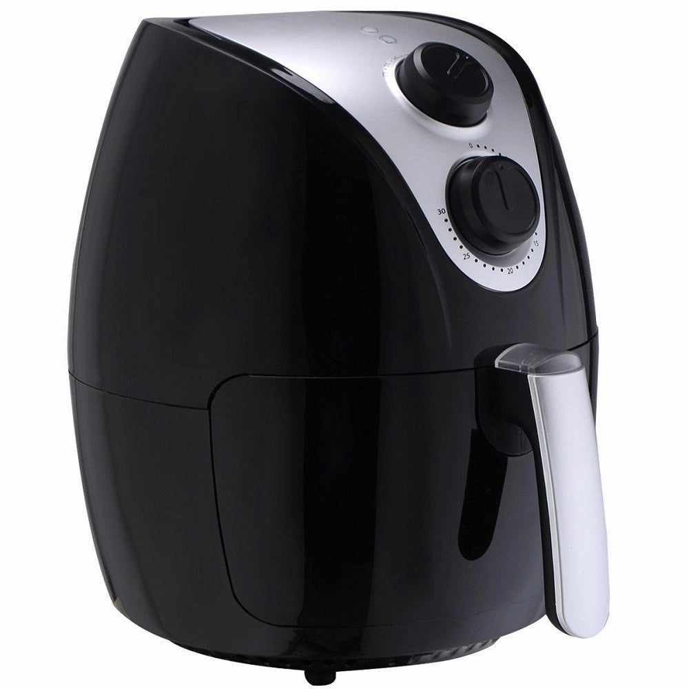 Trade Shop - Friggitrice Ad Aria Calda Professionale Nera 1500w 2,8lt Senza Olio E Grassi -