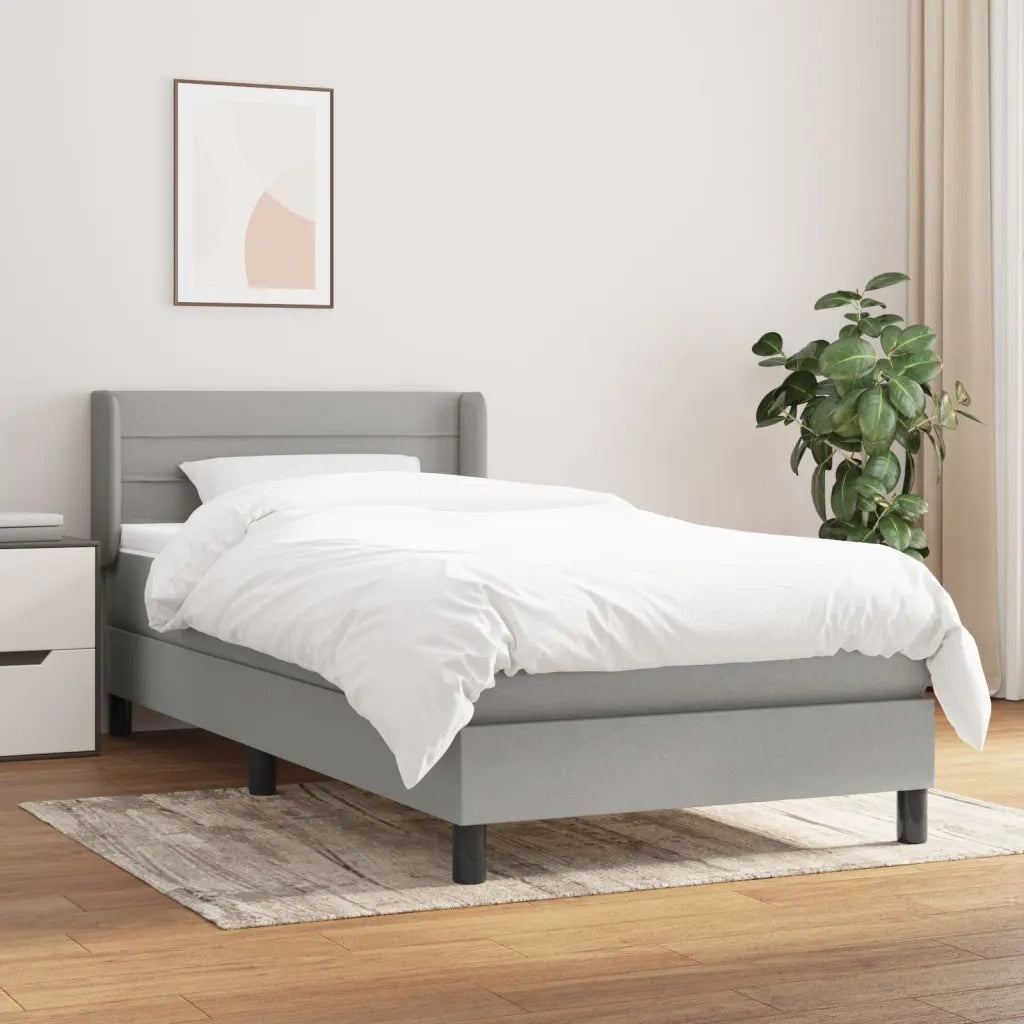 Giroletto a Molle con Materasso-Struttura Letto Grigio Chiaro 80x200 cm Tessuto 455283