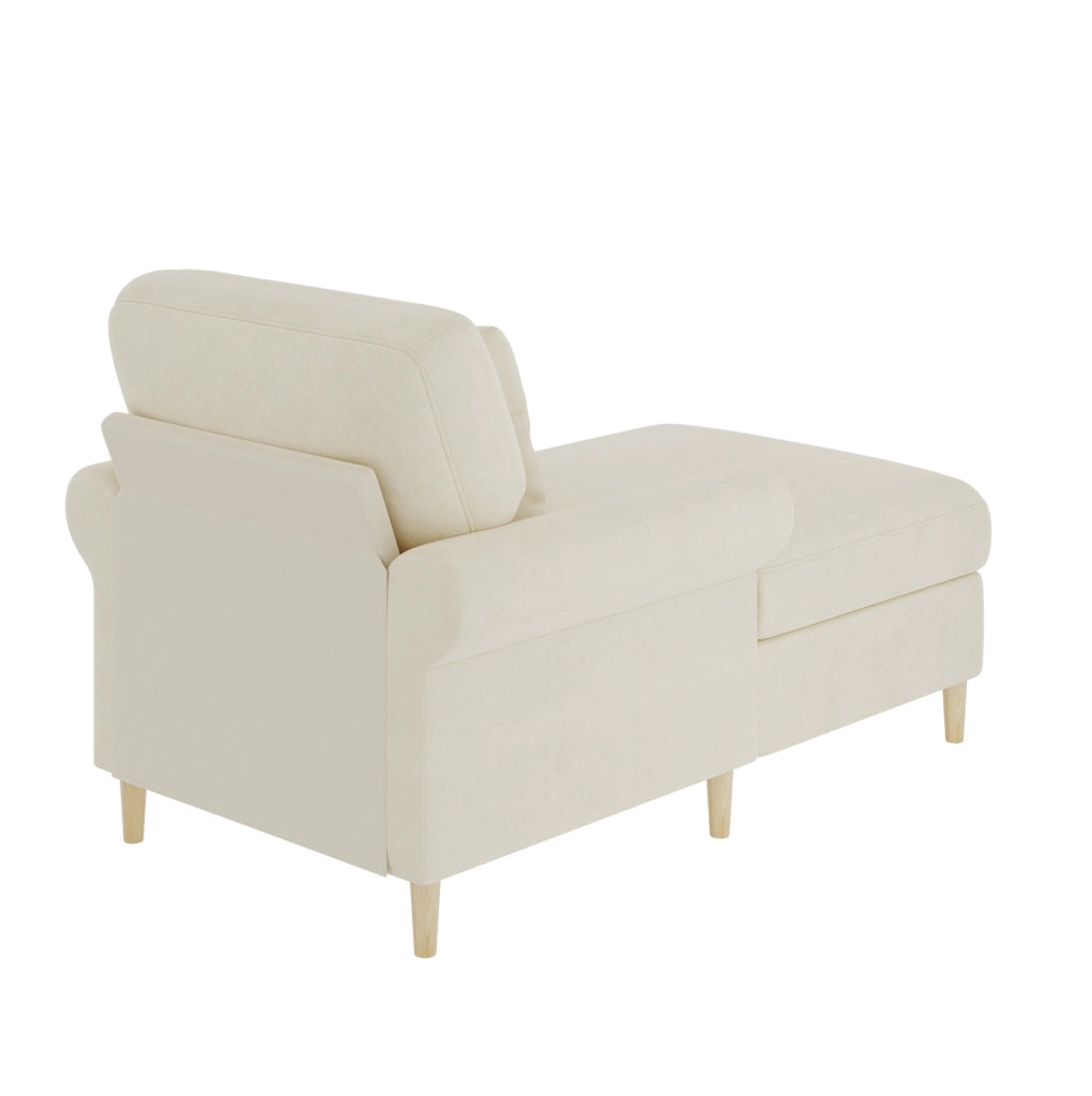 Poltrona relax reclinabile in velluto beige con cuscino