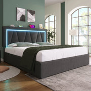 Letto matrimoniale 160x200 con rete a doghe e illuminazione LED
