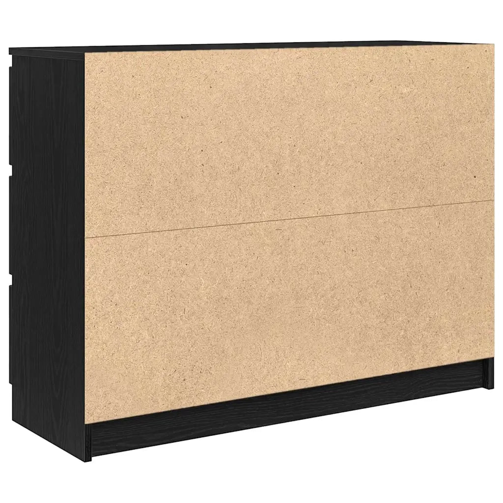 Credenza-Buffet-Armadio da cucina Rovere Nero 100x35x76 cm in Legno Multistrato