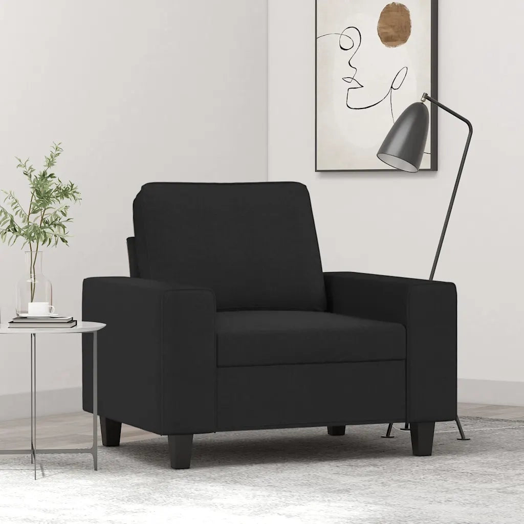 Poltrona | Sedia Relax Nera 60 cm in Tessuto