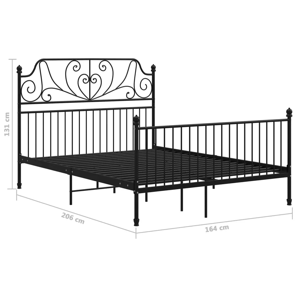 Giroletto-Struttura Letto Nero in Metallo 160x200 cm 442849