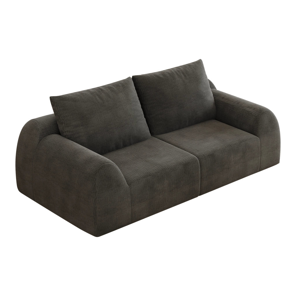 Divano 2 posti grigio scuro ¨C Minimal ¨C 190cm tessuto imbottito senza montaggio