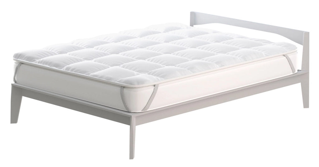 Topper 1 Piazza e Mezzo Trapuntato 300 gr/mq con Elastici Basic Bianco