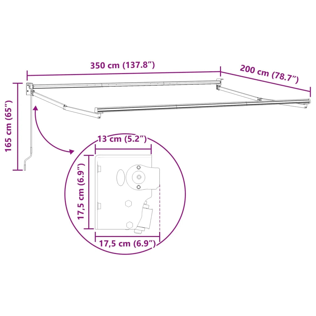 Tenda retrattile Arancione, Nero e Giallo 3,5 x 2 m 3418908