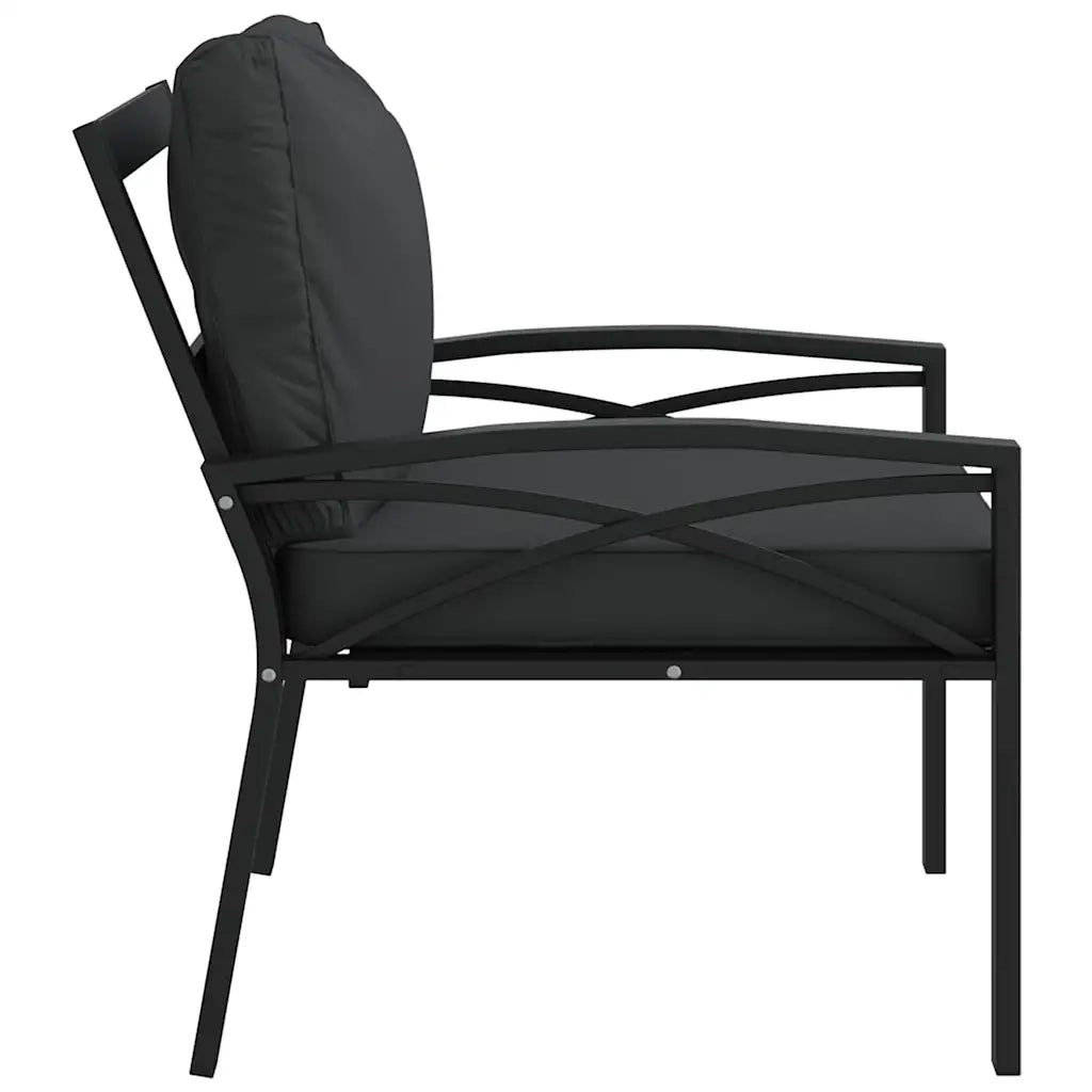 Sedie da Giardino con Cuscini Grigi 2pz 68x76x79 cm Acciaio 362715