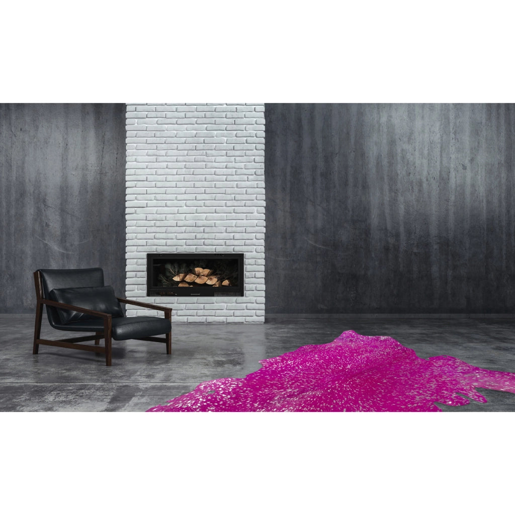 Tappeto in vera pelle Glam 410 Viola e Argento