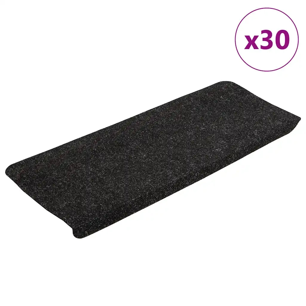 Tappetini Autoadesivi per Scale 30 pz | Gradini per Scale Antracite 65x24,5x3,5 cm