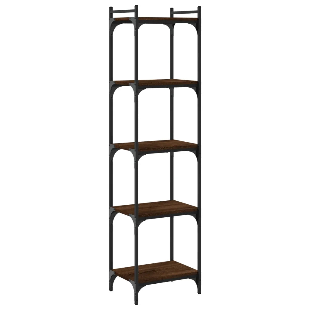 Libreria 5 Ripiani-Scaffale per Libri-Mobile di Stoccaggio Rovere Marrone 40x30x154cm Legno Multistrato