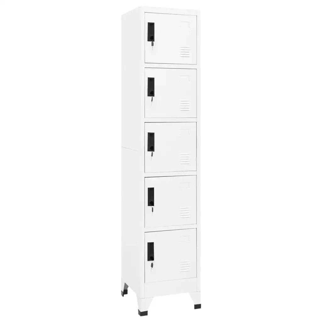 Armadietto con Serratura Bianco 38x40x180 cm in Acciaio 339788
