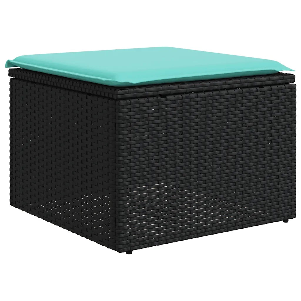 Set Divani da Giardino 11 pz con Cuscini Nero in Polyrattan 3225630