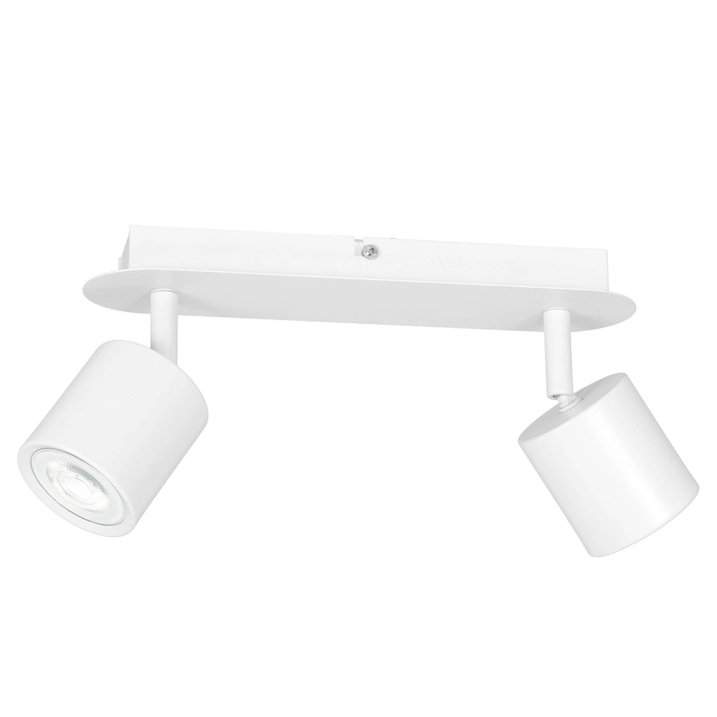 Plafoniera barra 2 spot orientabili bianca GU10 8W Luminex