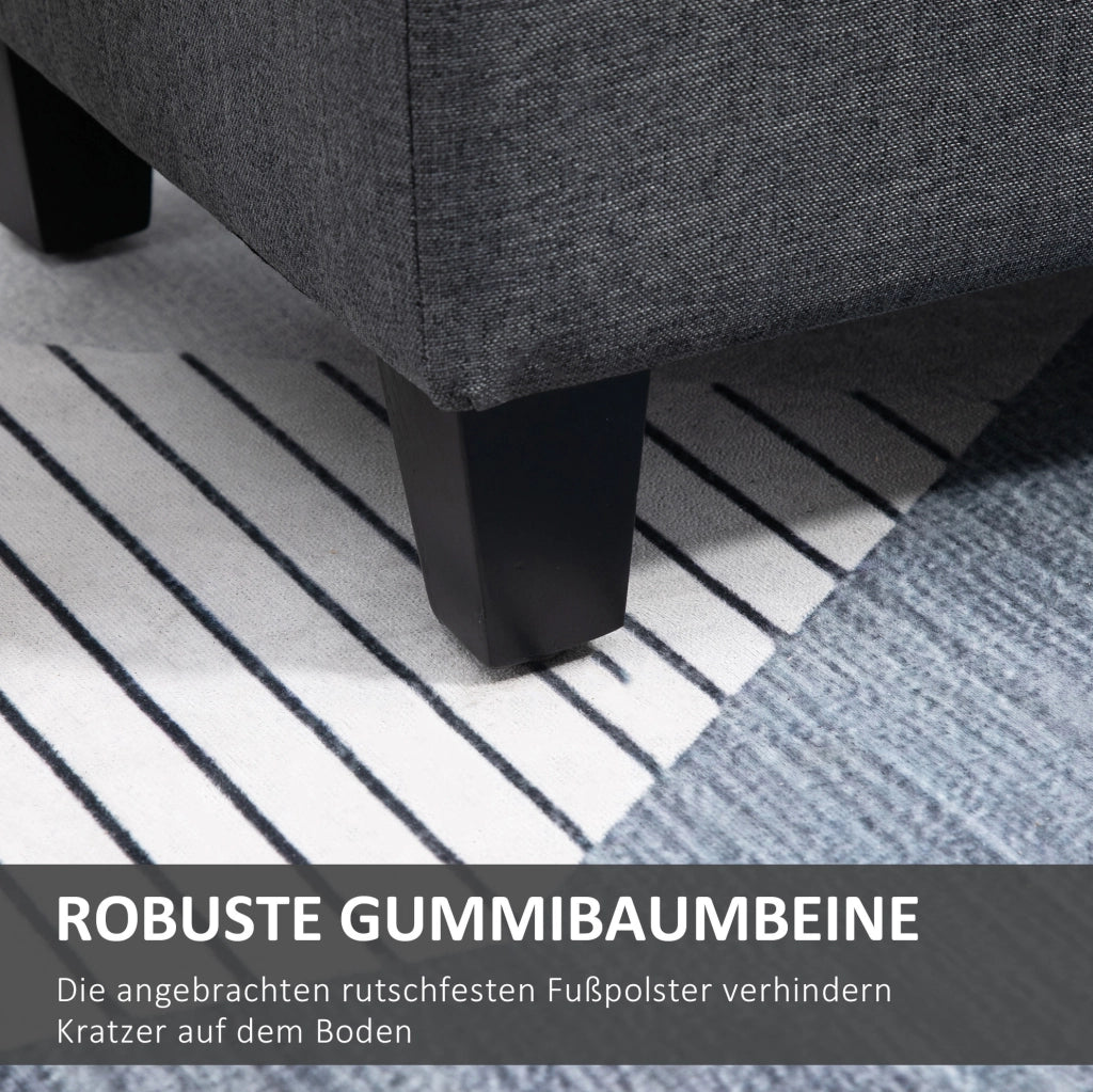 Panca contenitore imbottita grigio scuro 100 x 40 x 44 cm