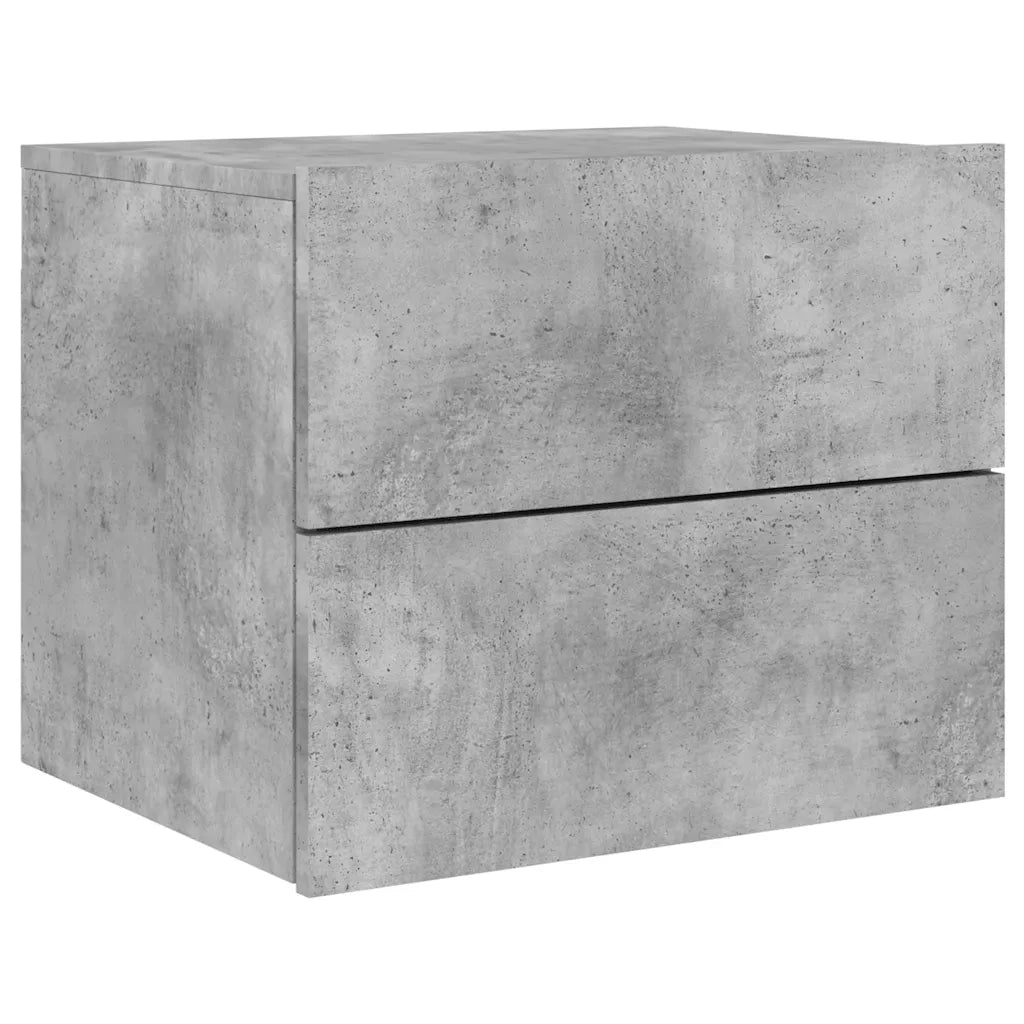 Comodino a Parete con Luci LED Grigio Cemento 836818