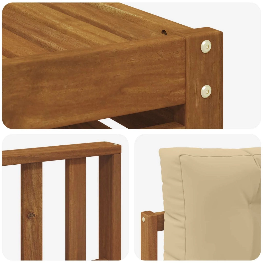 Set di divani da esterno con cuscino 8 pcs Naturale e Beige 3373853