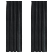 Tende Oscuranti | Tende Blackout 2 pz Nero 140 x 225 cm Velluto