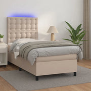 Giroletto Molle Materasso e LED-Struttura Letto Cappuccino 90x190 cm Similpelle 425842