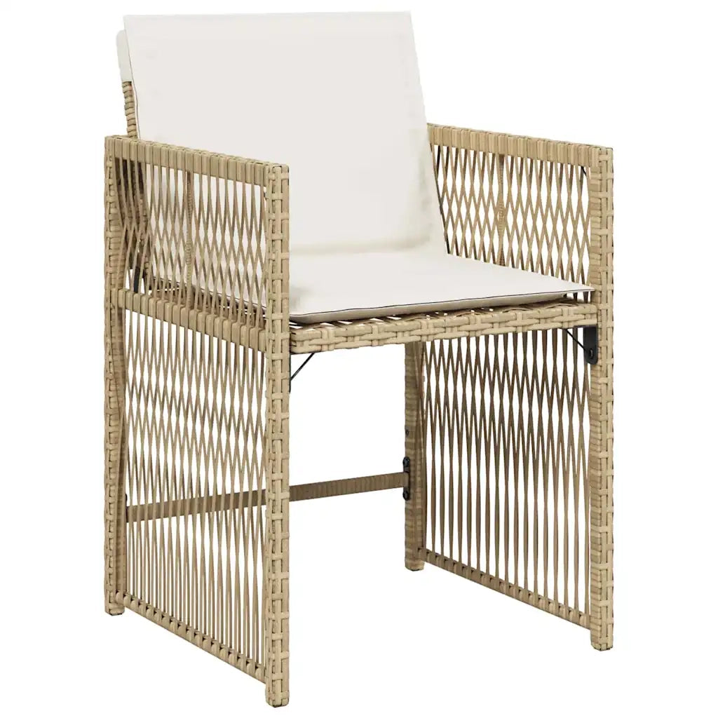 Set da Pranzo per Giardino 5 pcs Beige polyrattan 3380786