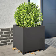 Fioriera da Giardino Nera 50x50x50 cm in Acciaio 851213